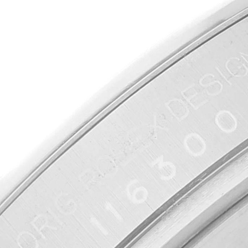 Men's Rolex Datejust II Blue Baton Dial Steel Mens Watch 116300 Box Card