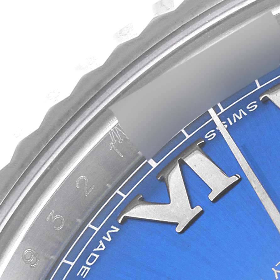 Rolex Datejust II Blaue Herrenuhr mit römischem Zifferblatt und geriffelter Lünette 116334 4