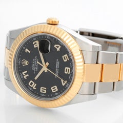 Rolex Datejust II Men's 2-Tone Watch 116333 Black Arabic Dial
