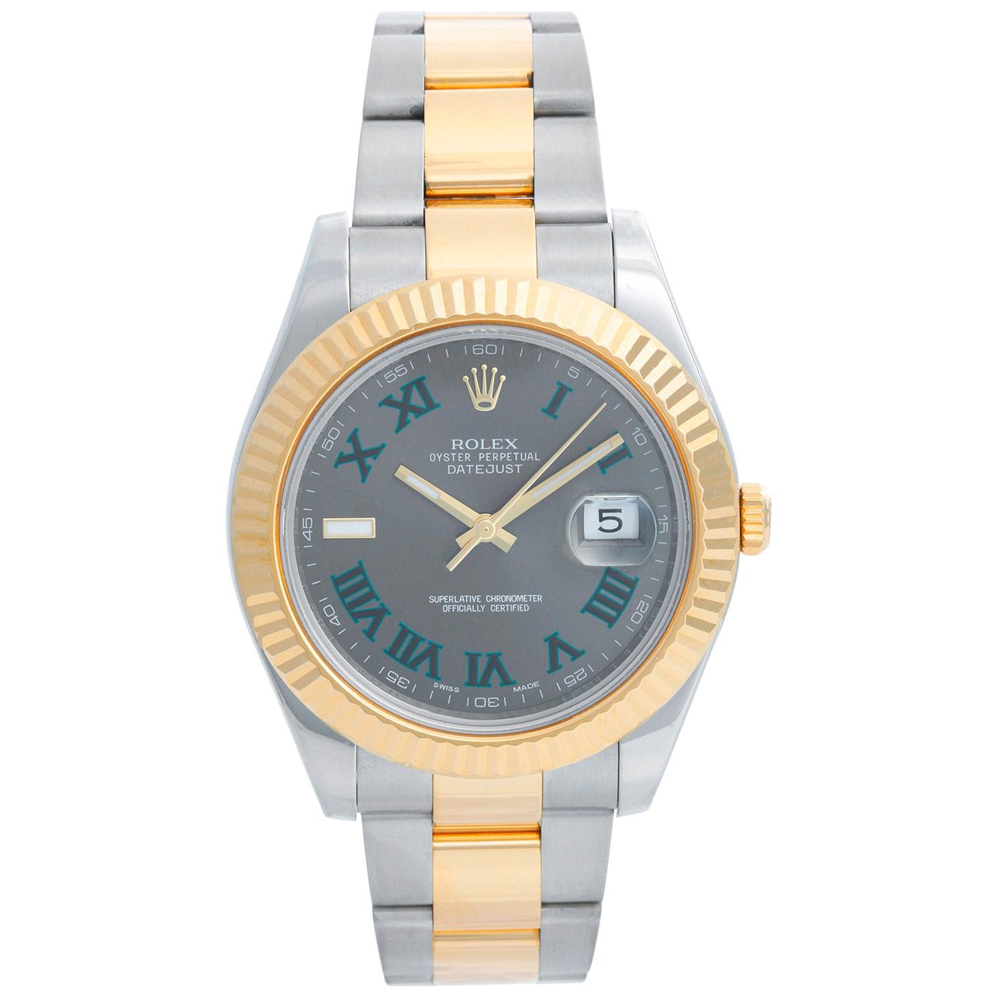 Rolex Datejust II Men's 2-Tone Steel and Gold Watch With Wimbledon Dial 116333