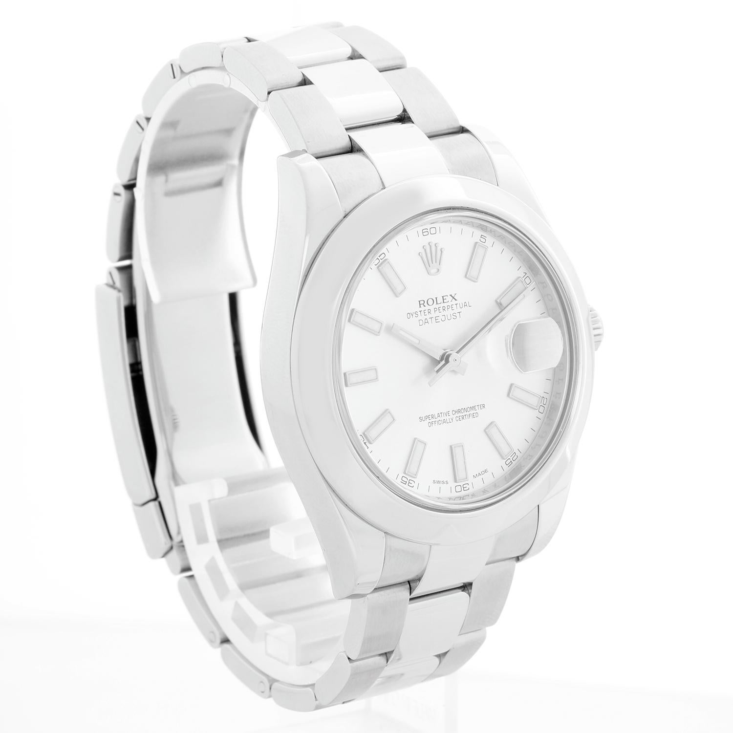 Reloj Rolex Datejust II de acero inoxidable con esfera plateada de 41 mm para hombre 116300 en Excelente estado para la venta en Dallas, TX