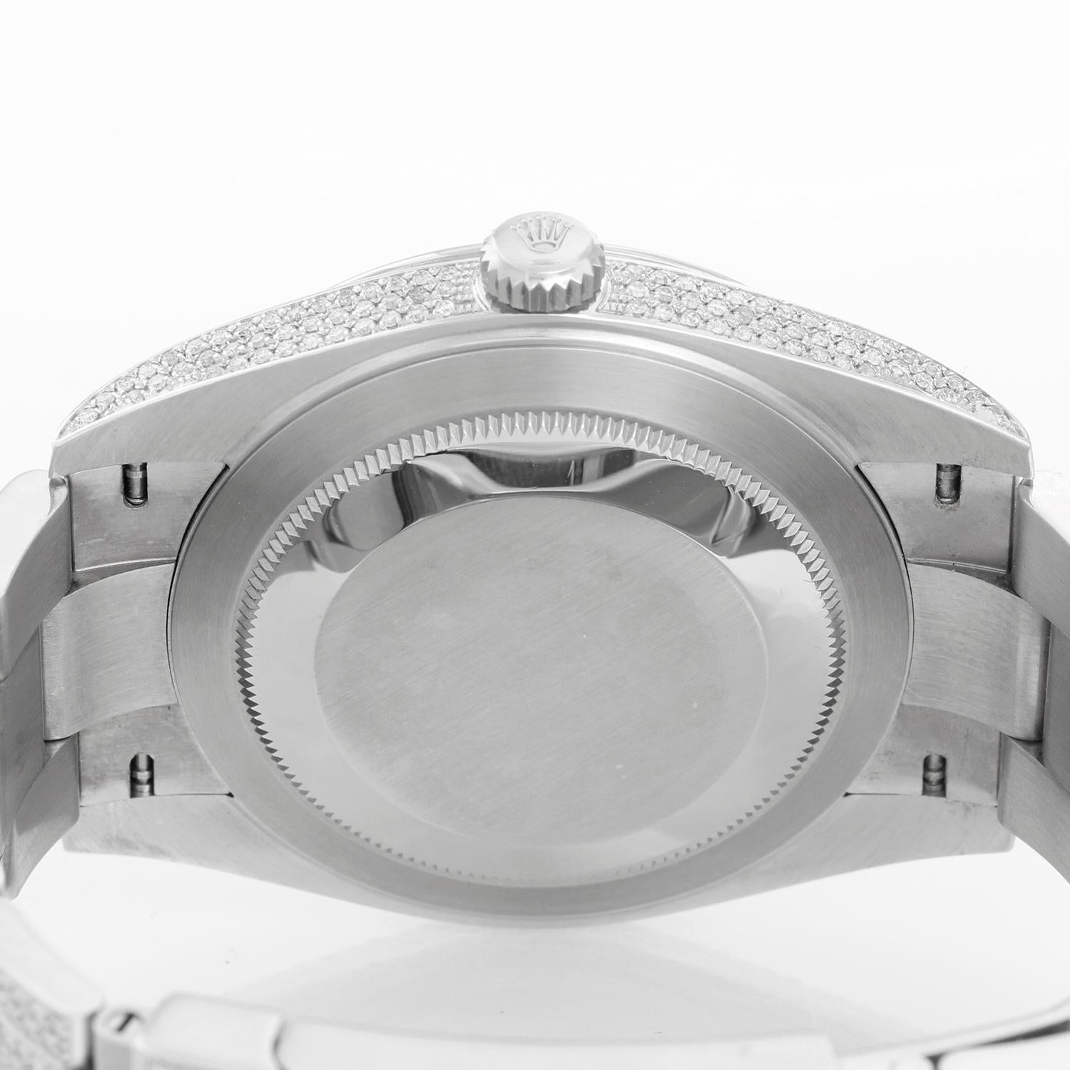 Rolex Datejust II Men's Stainless Steel Custom Diamond 126300 In Excellent Condition In Dallas, TX