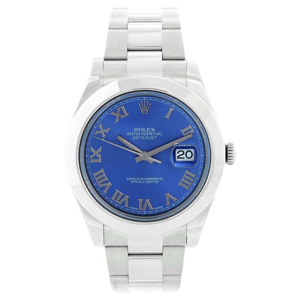Rolex Datejust II Men's Stainless Steel Watch Blue Dial 116300