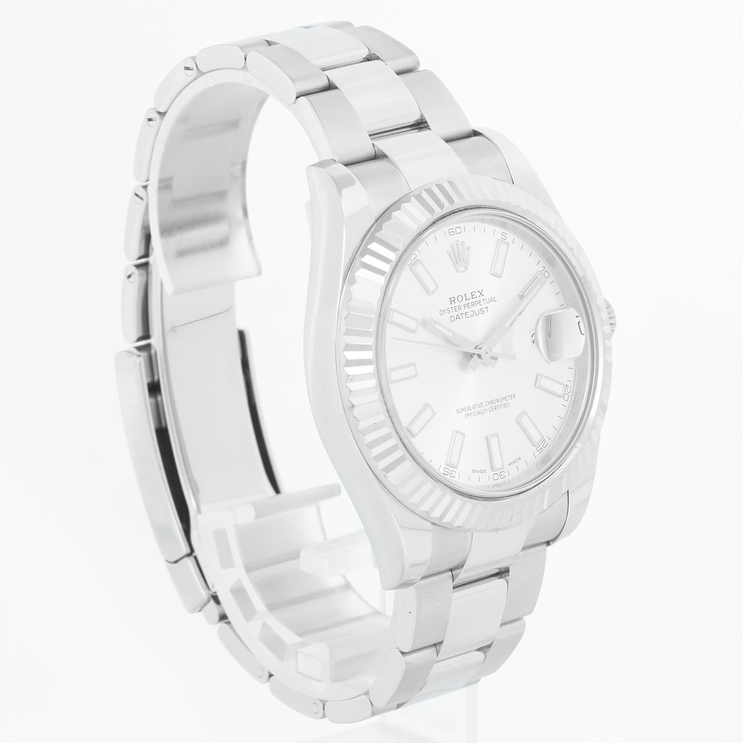 Rolex Datejust II Men's Stainless Steel  41mm Watch 116334 In Excellent Condition For Sale In Dallas, TX