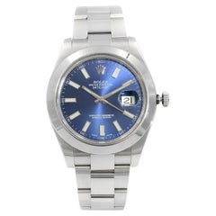 Rolex Datejust II Oyster Stainless Steel Blue Dial Automatic Mens Watch 116300