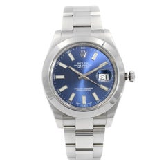 Used Rolex Datejust II Oyster Stainless Steel Blue Dial Automatic Mens Watch 116300