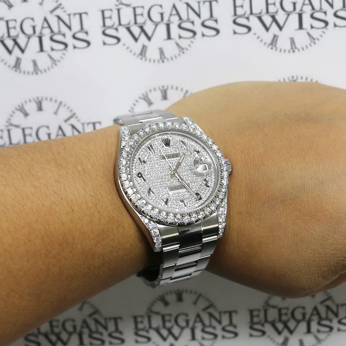 Rolex Datejust II Pave Dial Steel Watch 116300 with 5.57 Diamonds Box and Papers For Sale 1