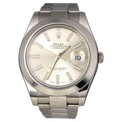 Rolex Datejust II Ref.116300 Edelstahl Rauchglas Lünette Silber Zifferblatt Uhr