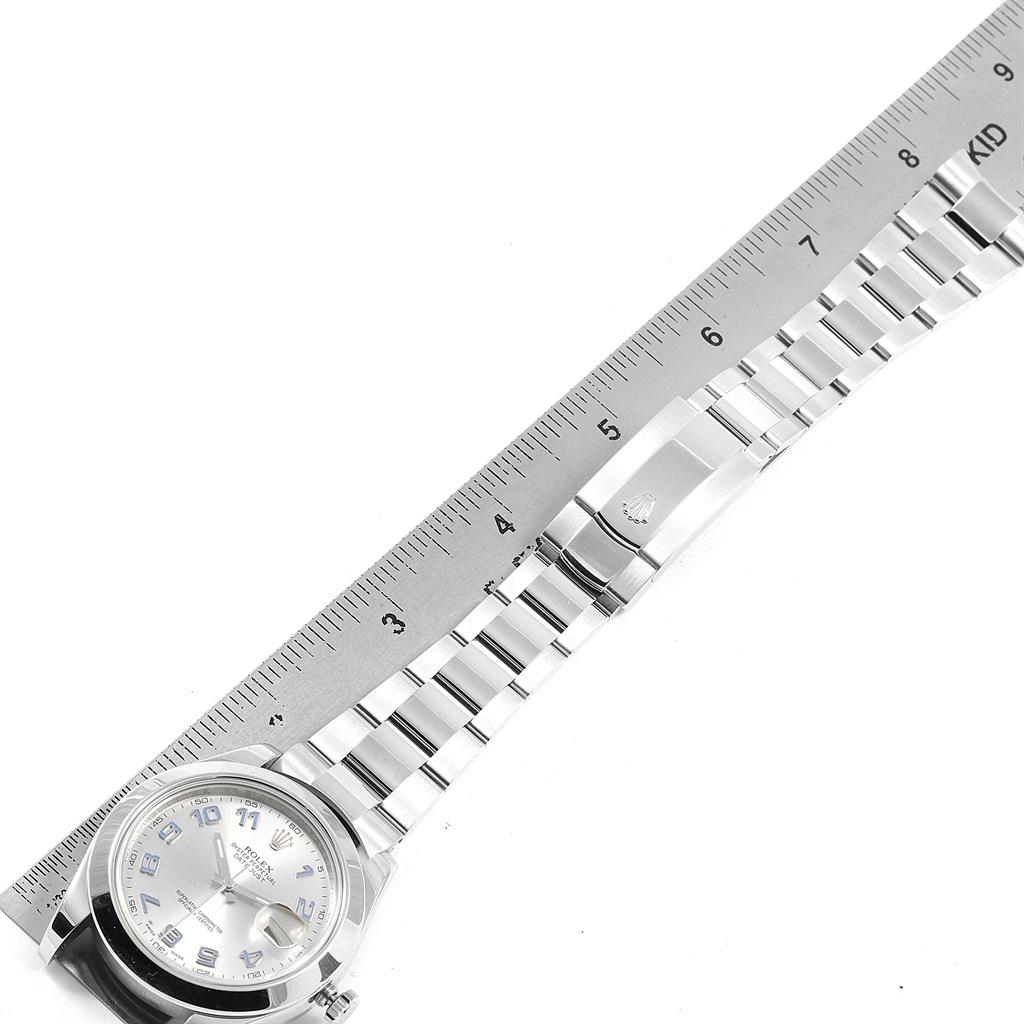 Rolex Datejust II Silver Arabic Dial Steel Men's Watch 116300 For Sale 8