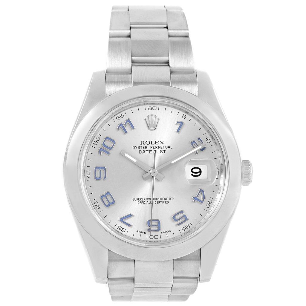Rolex Datejust II Silver Arabic Dial Steel Men's Watch 116300 For Sale 4