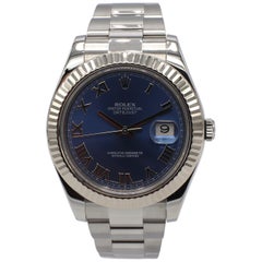 Rolex Datejust II Stainless Steel 116334 Blue Index with Box