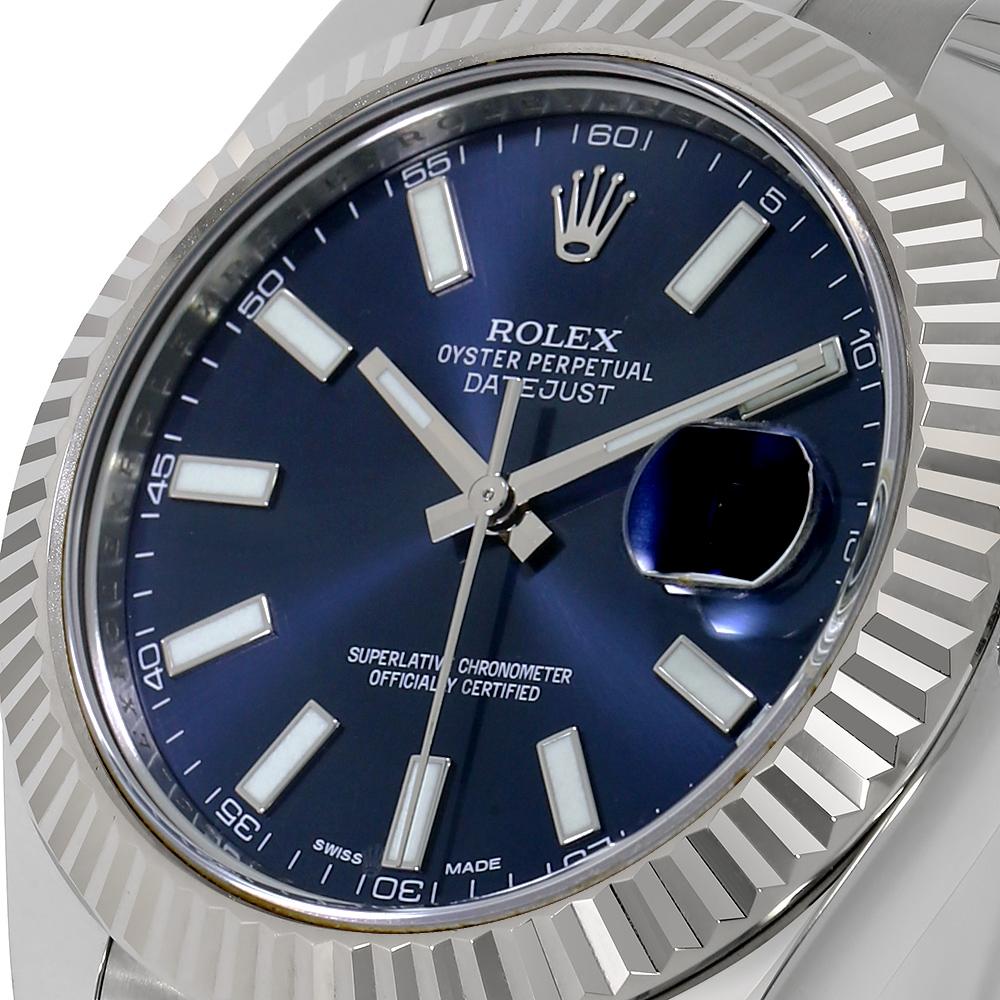 Modern Rolex Datejust II Stainless-Steel Blue Index Dial Watch 116334