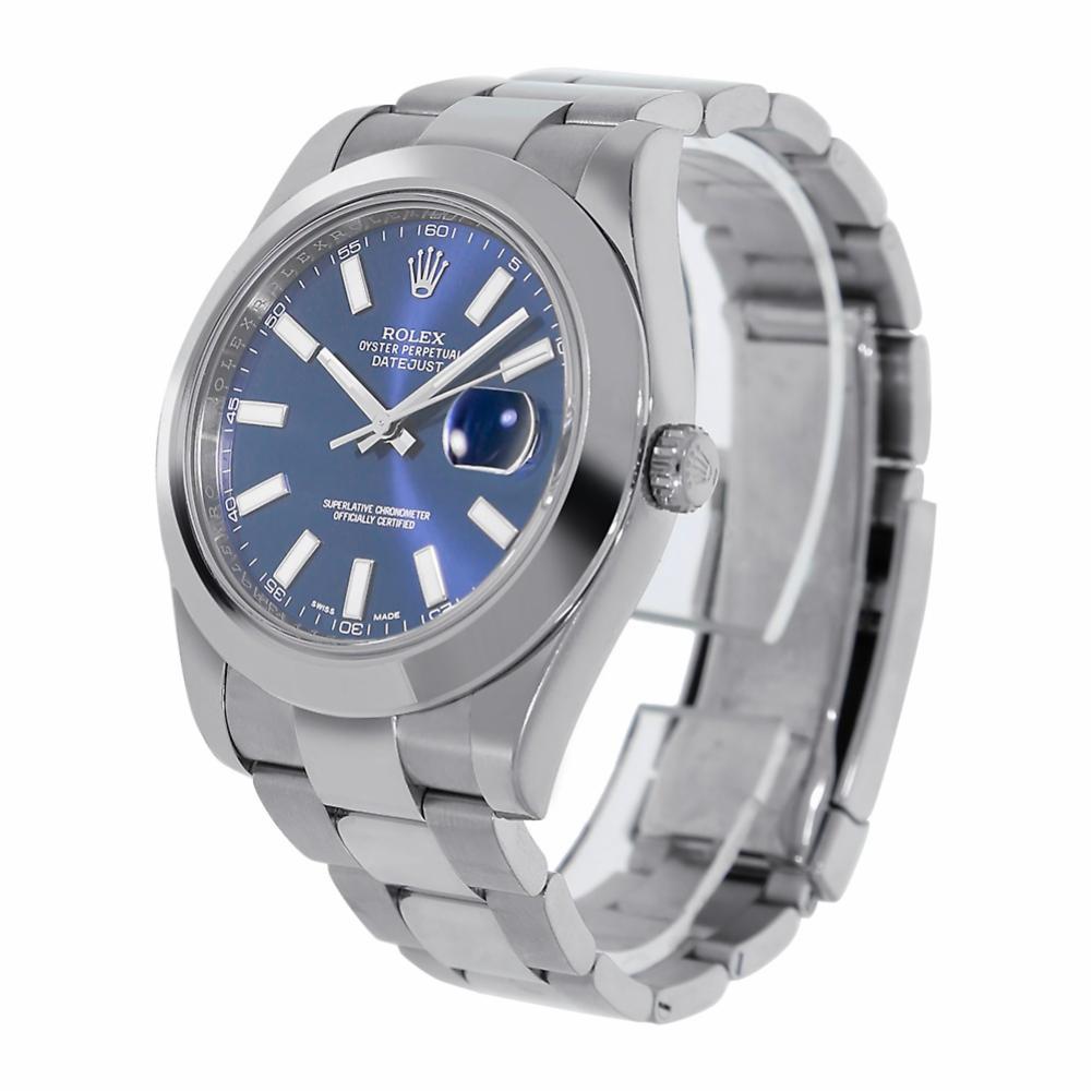 Contemporary Rolex Datejust II Stainless Steel Blue Index Dial Watch 116300