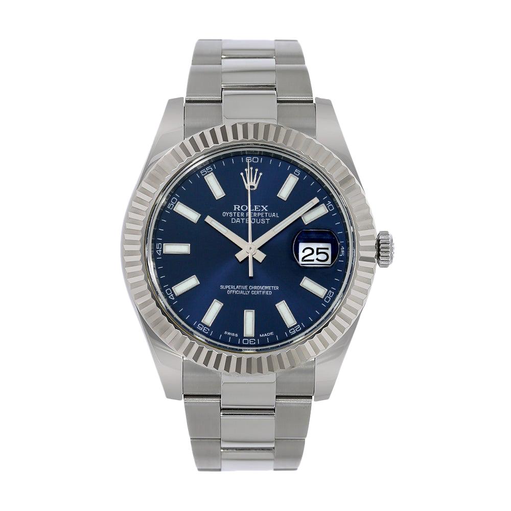 Rolex Datejust II Stainless-Steel Blue Index Dial Watch 116334