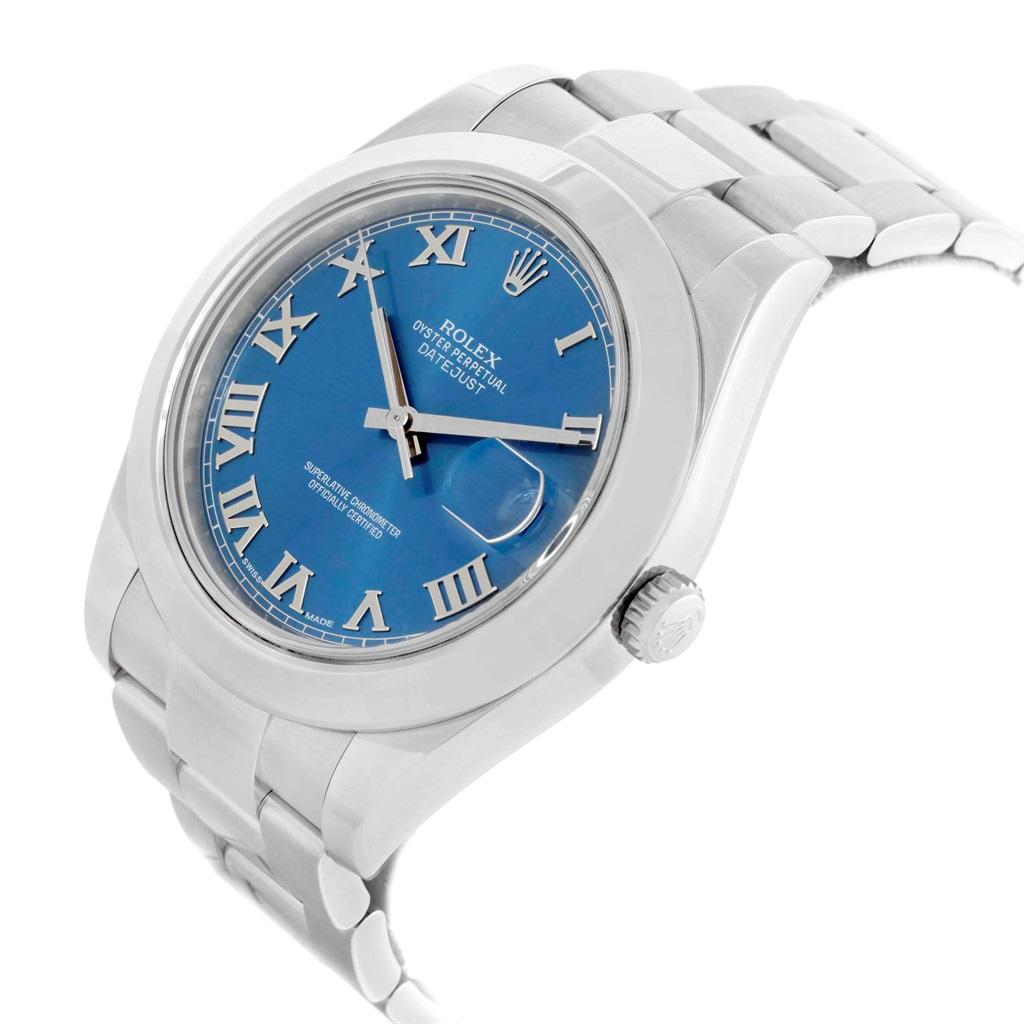 Rolex Datejust II Stainless Steel Blue Roman Dial Watch 116300 5