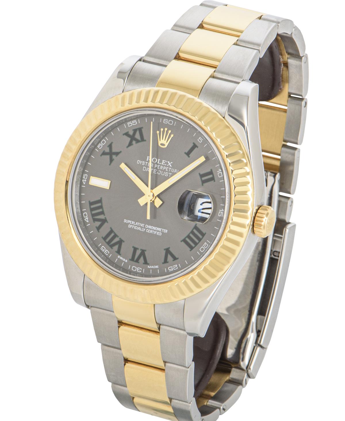 Men's Rolex Datejust II Steel and Gold Wimbledon Dial 116333 Watch