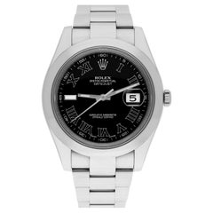 Rolex Datejust II Acero Esfera Romana Negra Oyster Reloj Caballero 41mm 116300 Completo