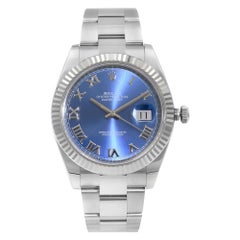 Rolex Datejust II Steel Gold Blue Roman Dial Men's Watch 126334 BLRO
