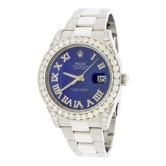 Rolex Datejust II Steel Oyster Watch 116300 with 5.1 Carat Diamond Bezel/Lugs