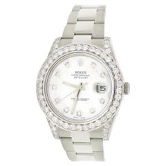 Rolex Datejust II Steel Oyster Watch with White MOP Diamond Dial & Bezel Box
