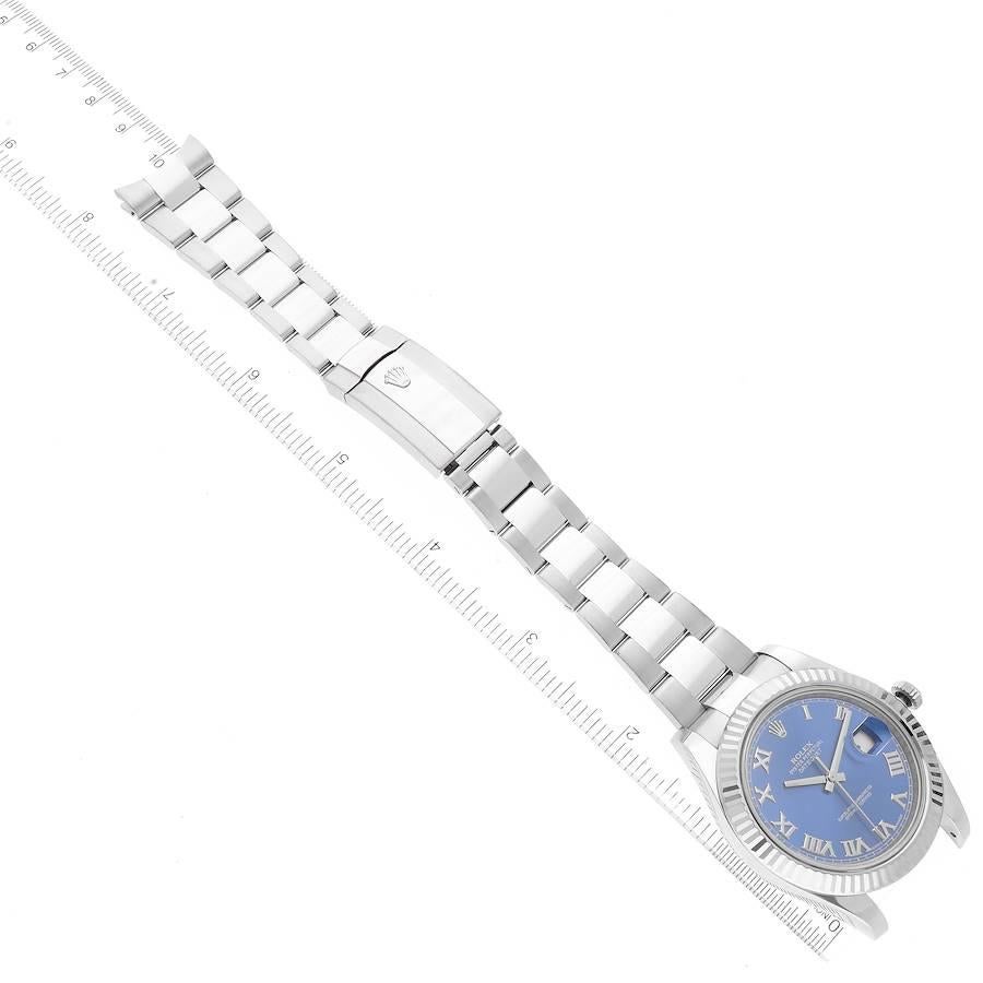 Rolex Datejust II Stahl Weißgold Blaues römisches Zifferblatt Herrenuhr 116334 Box Kartene 7