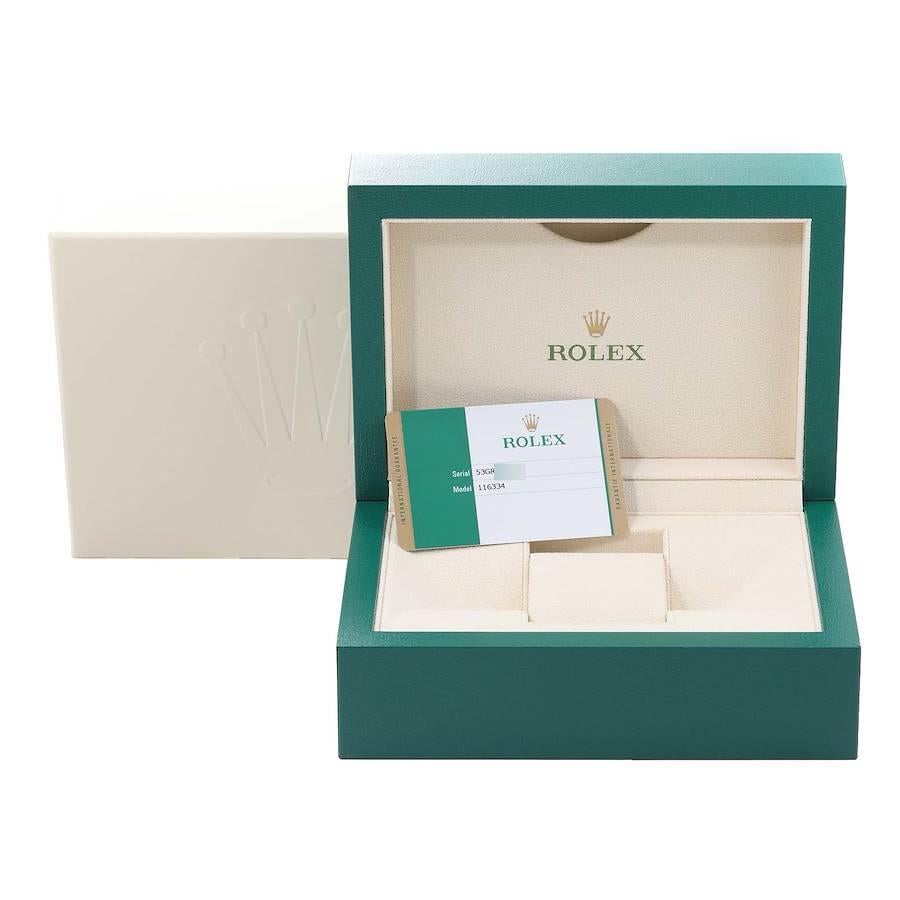 Rolex Datejust II Stahl Weißgold Blaues römisches Zifferblatt Herrenuhr 116334 Box Kartene 9