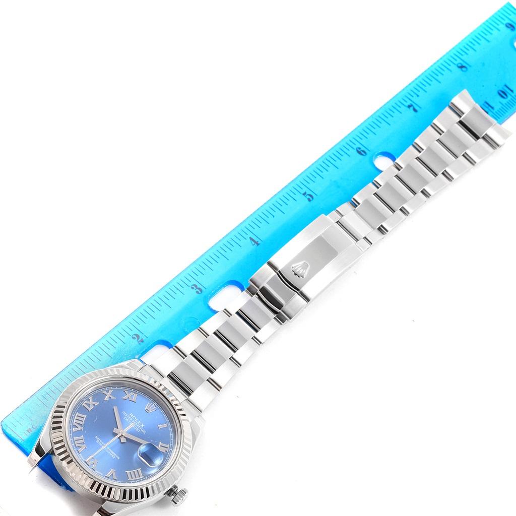 Rolex Datejust II Steel White Gold Blue Roman Dial Watch 116334 For Sale 8