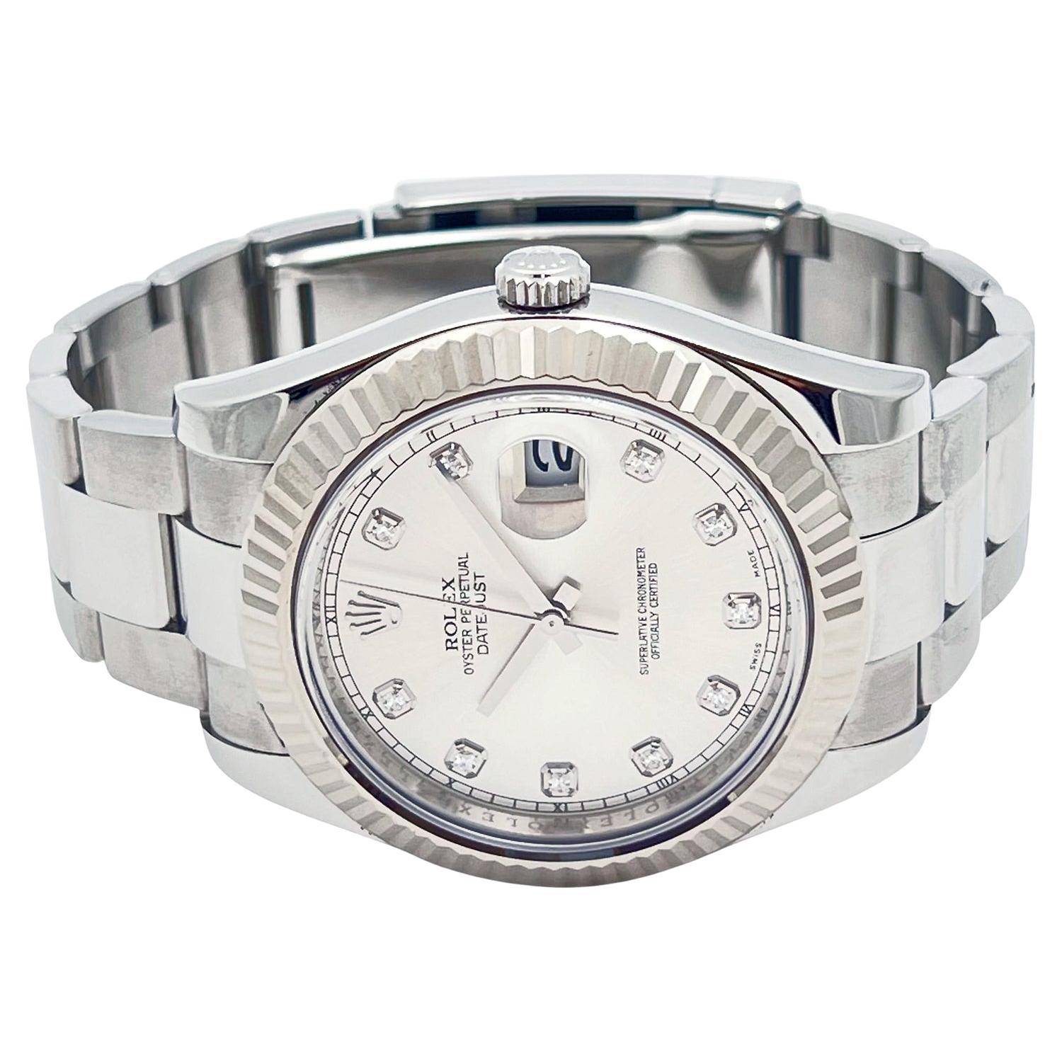 Rolex Datejust II Steel White Gold Wristwatch Ref. 116334 In Excellent Condition In Palm Beach, FL
