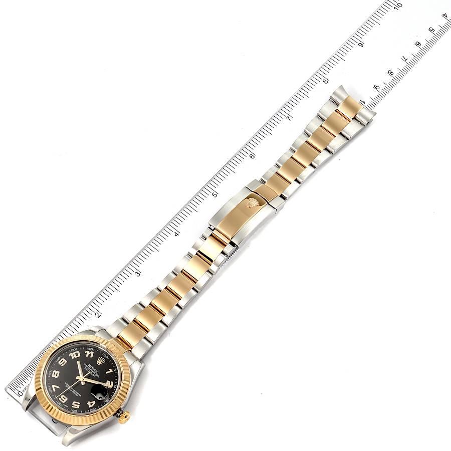 Rolex Datejust II Steel Yellow Gold Black Dial Men's Watch 116333 For Sale 7