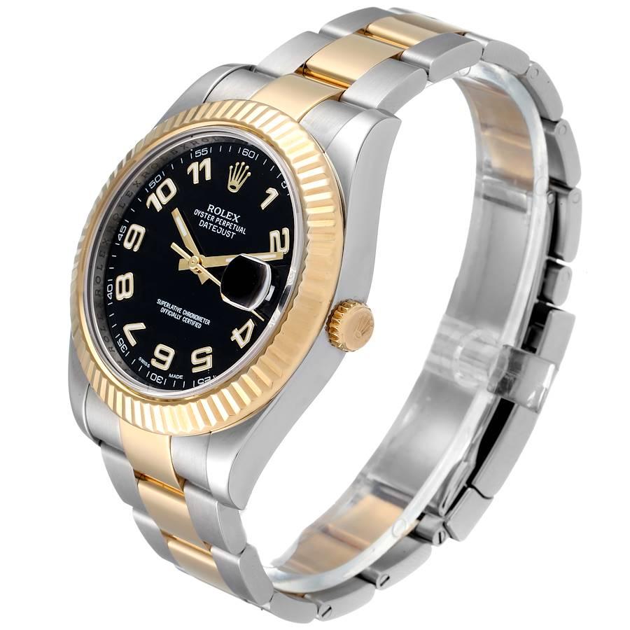 Rolex Datejust II Steel Yellow Gold Black Dial Men's Watch 116333 For Sale 1