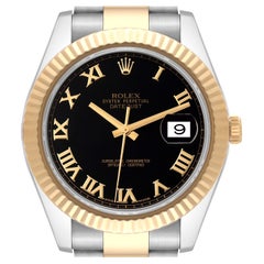 Rolex Datejust II Steel Yellow Gold Black Dial Mens Watch 116333