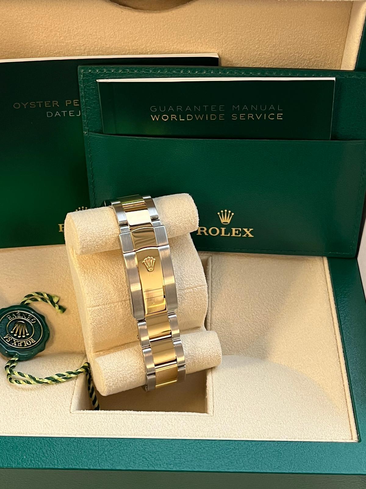Rolex Datejust II Steel Yellow Gold Champagne Diamond Dial Oyster Watch 116333 For Sale 11