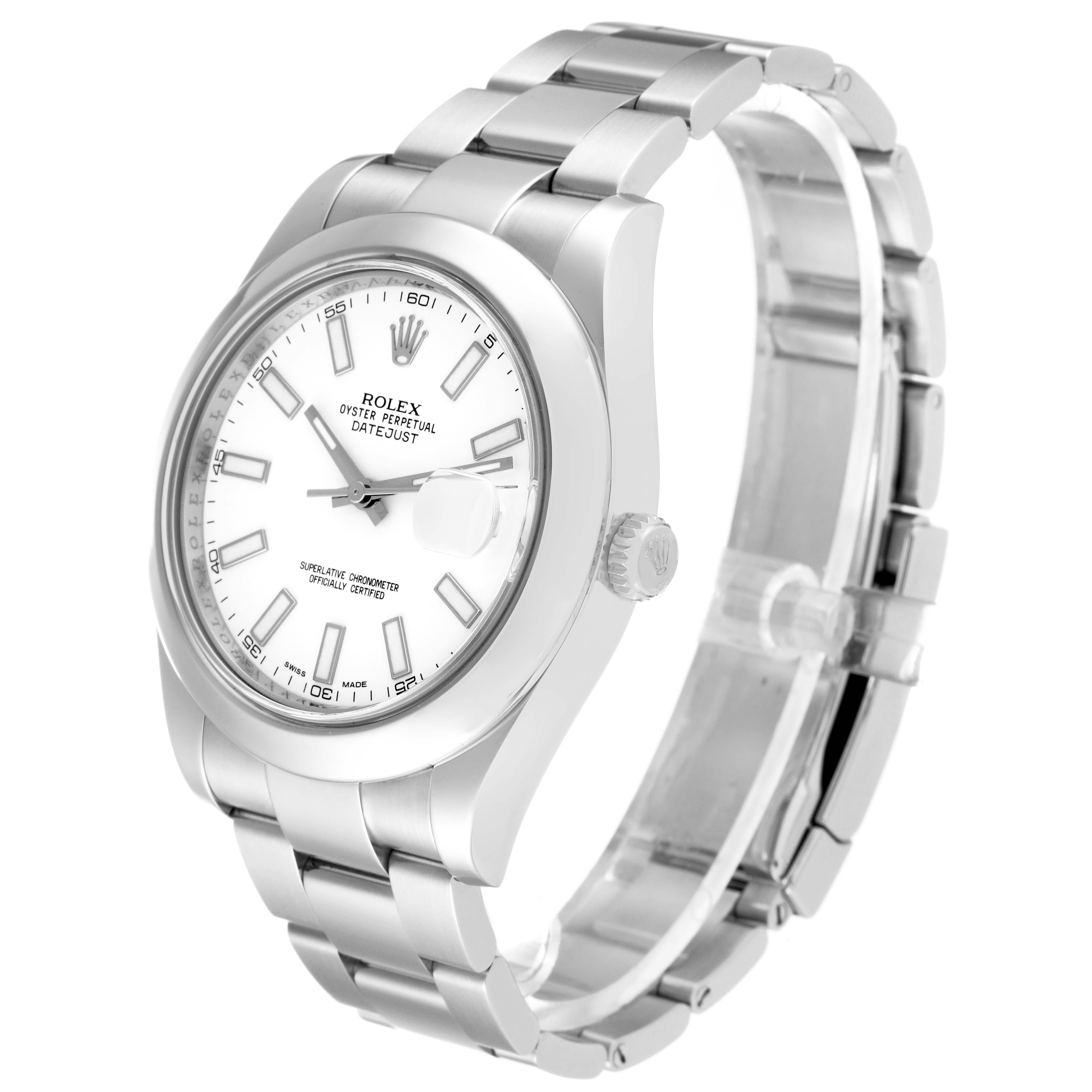 Men's Rolex Datejust II White Dial Oyster Bracelet Steel Mens Watch 116300