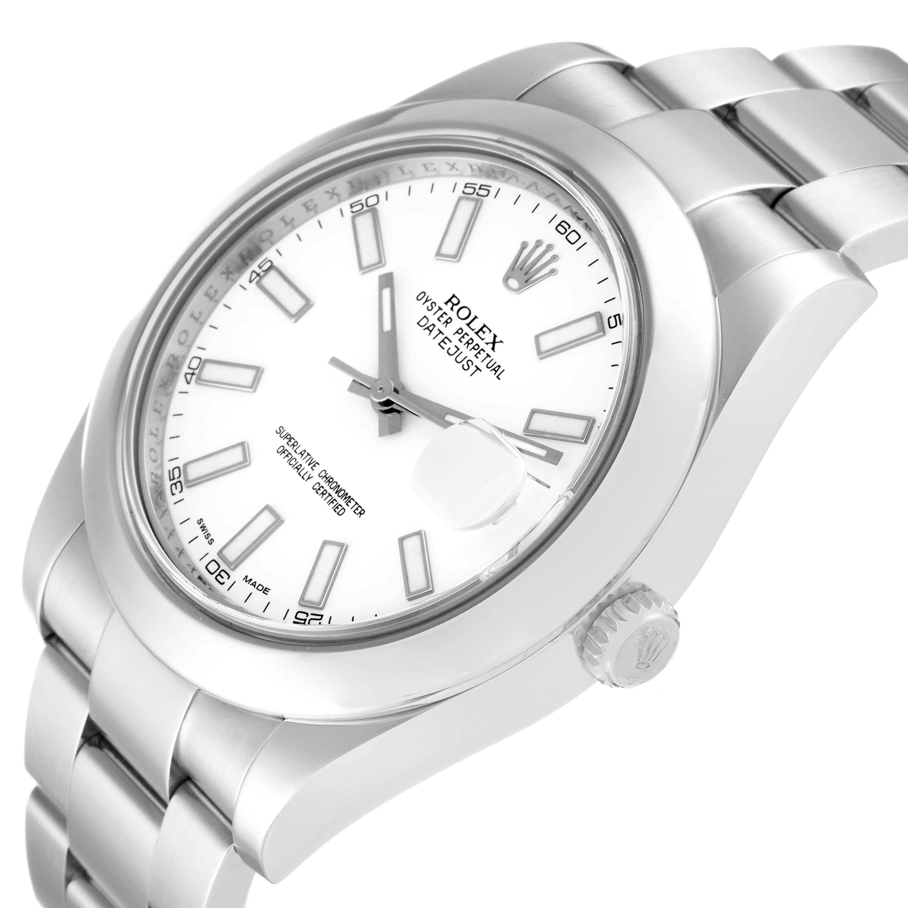 Rolex Datejust II White Dial Oyster Bracelet Steel Mens Watch 116300 1