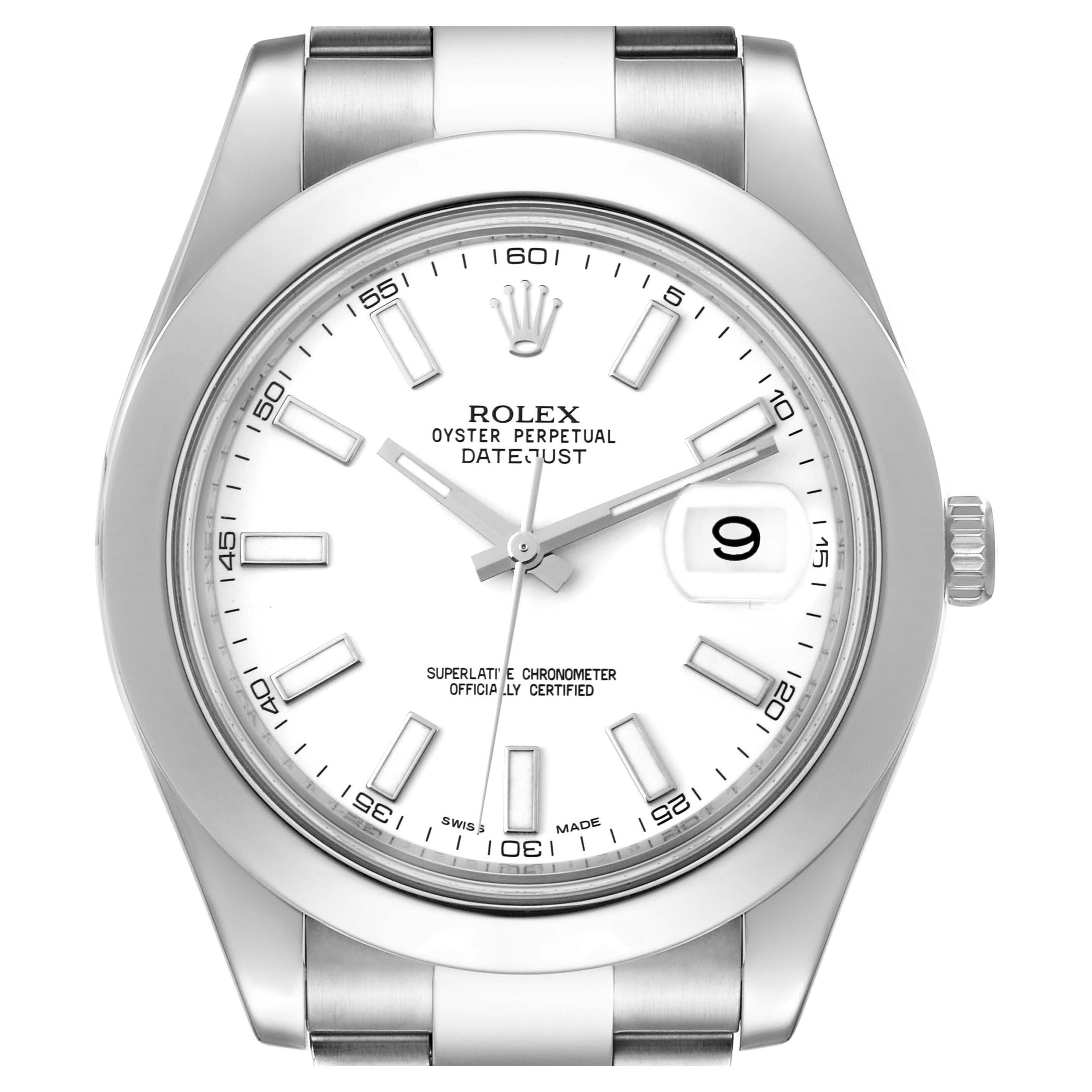 Rolex Datejust II White Dial Oyster Bracelet Steel Mens Watch 116300