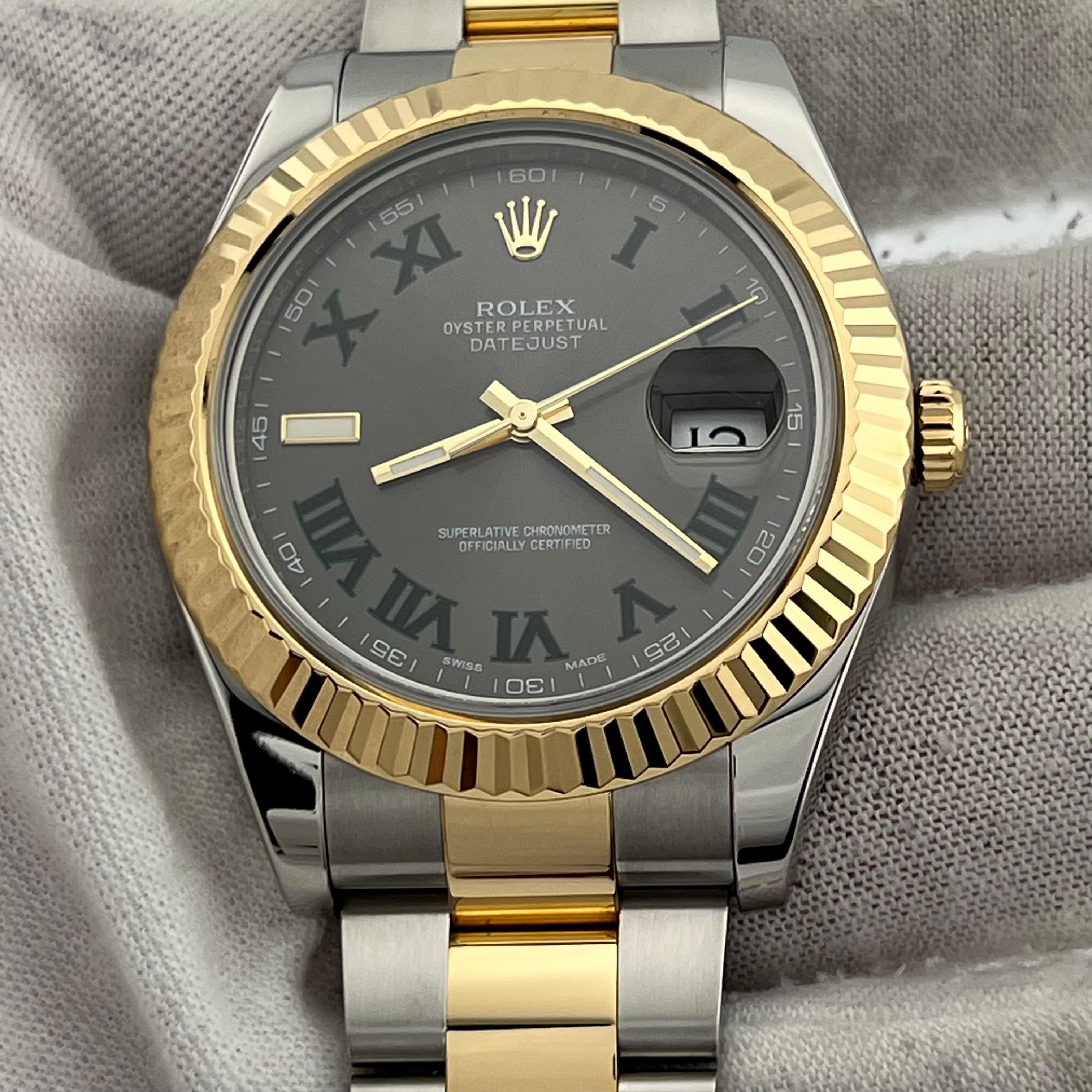 Rolex Datejust II Wimbledon Zifferblatt 116333 41mm 18K Gelbgold Edelstahl Herren im Angebot