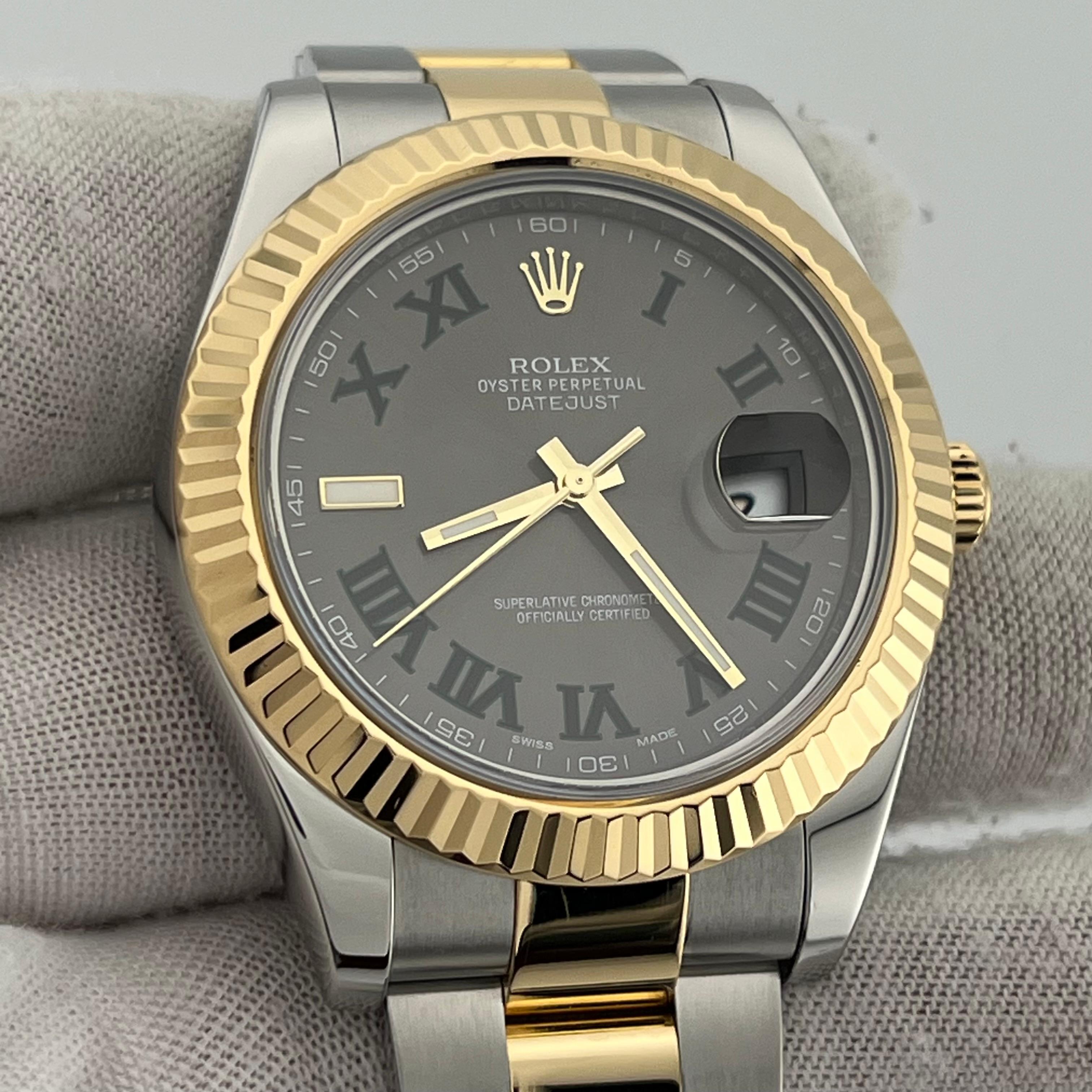 Rolex Datejust II Wimbledon Zifferblatt 116333 41mm 18K Gelbgold Edelstahl im Angebot 5