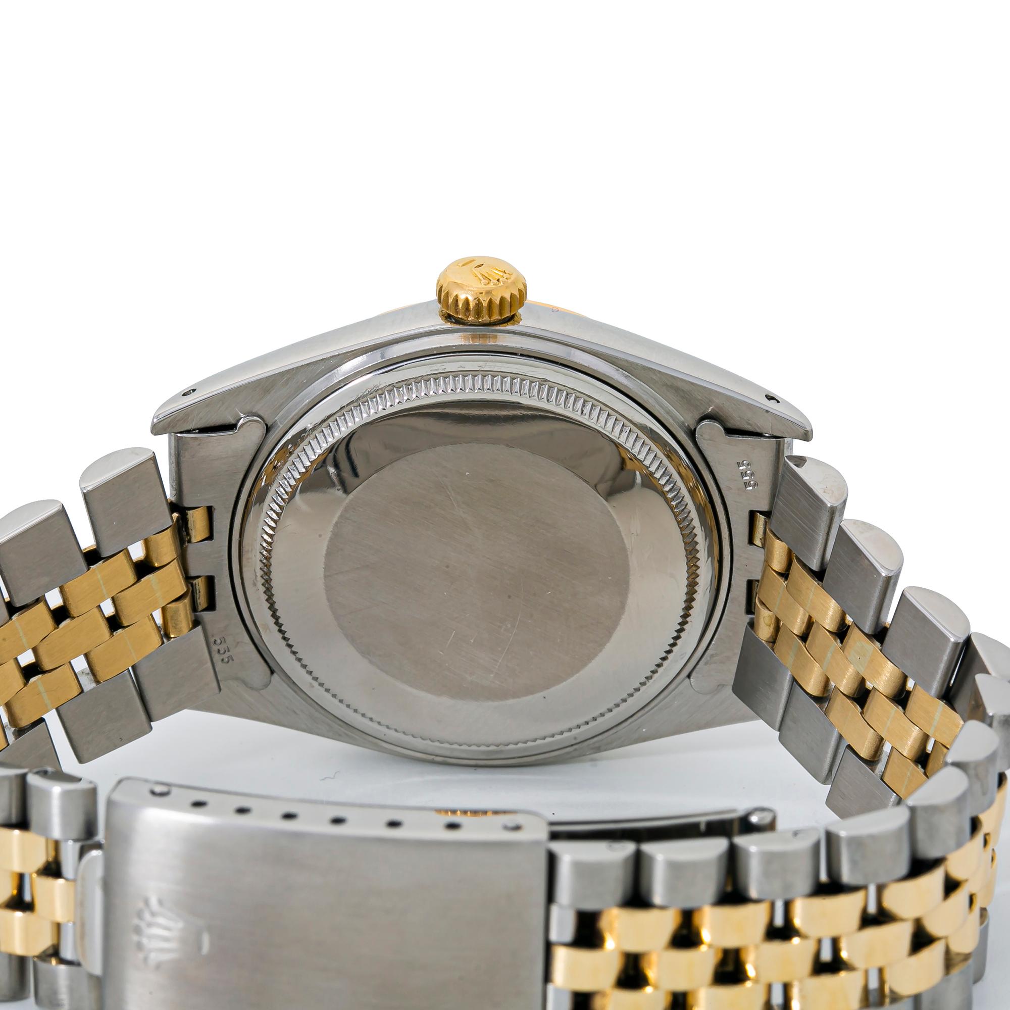 Men's Rolex Datejust Jubilee 1600 Automatic 2-Tone 18k Yellow Gold Black Dial