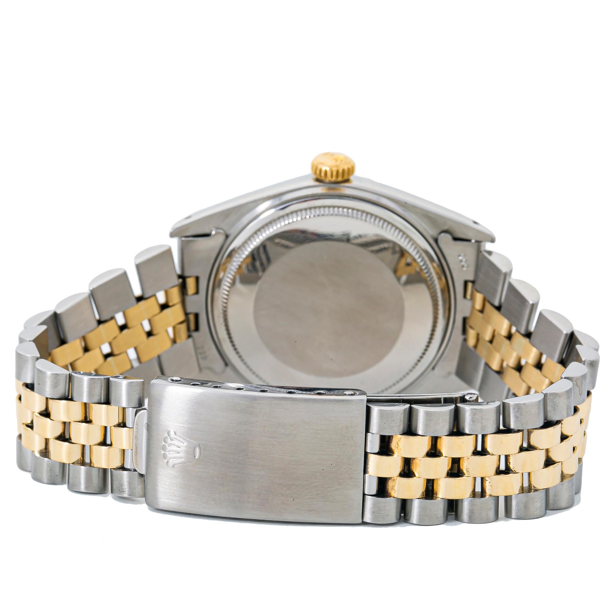 Rolex Datejust Jubilee 1600 Automatic 2-Tone 18k Yellow Gold Black Dial 1