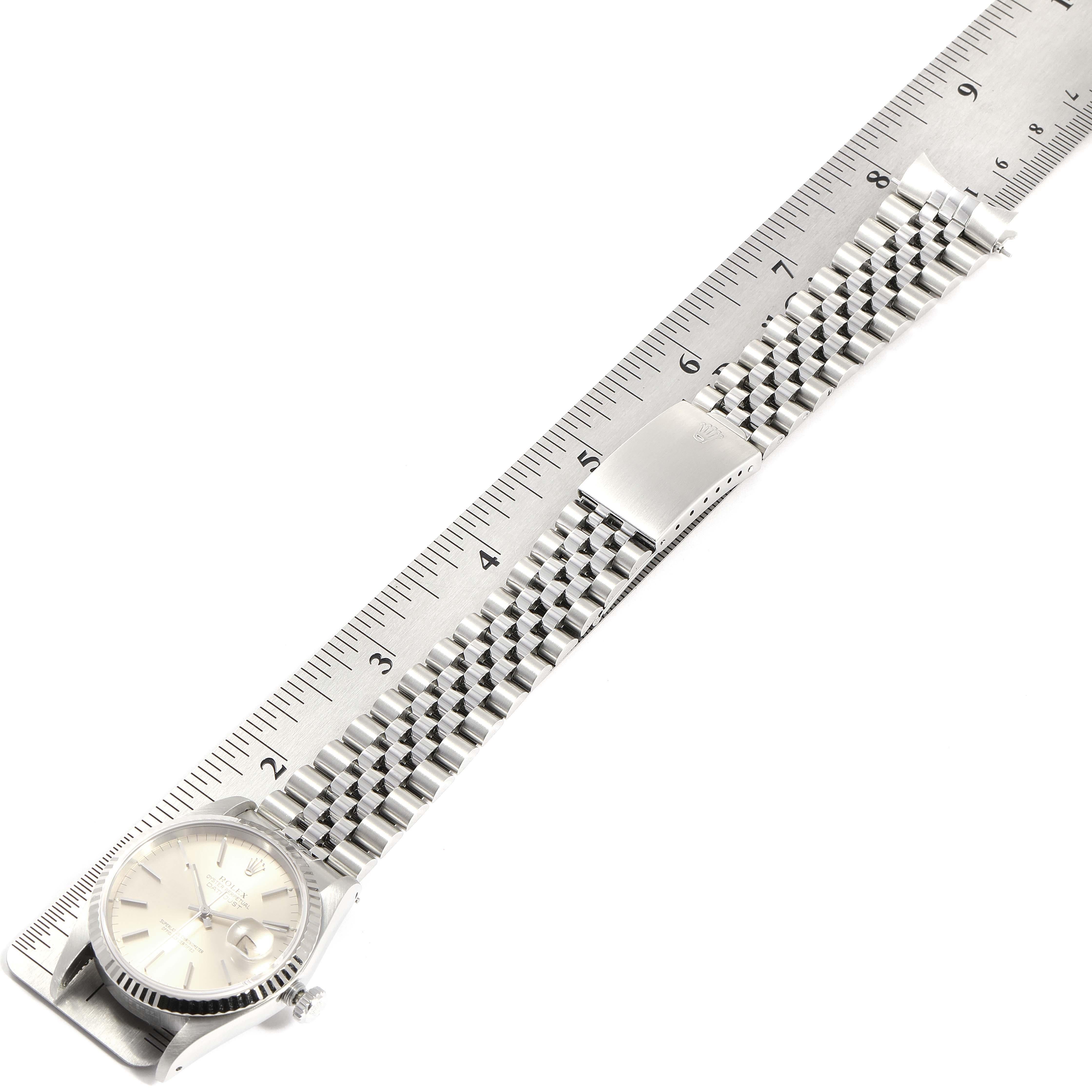 Rolex Datejust Jubilee Bracelet Steel White Gold Men's Watch 16234 7