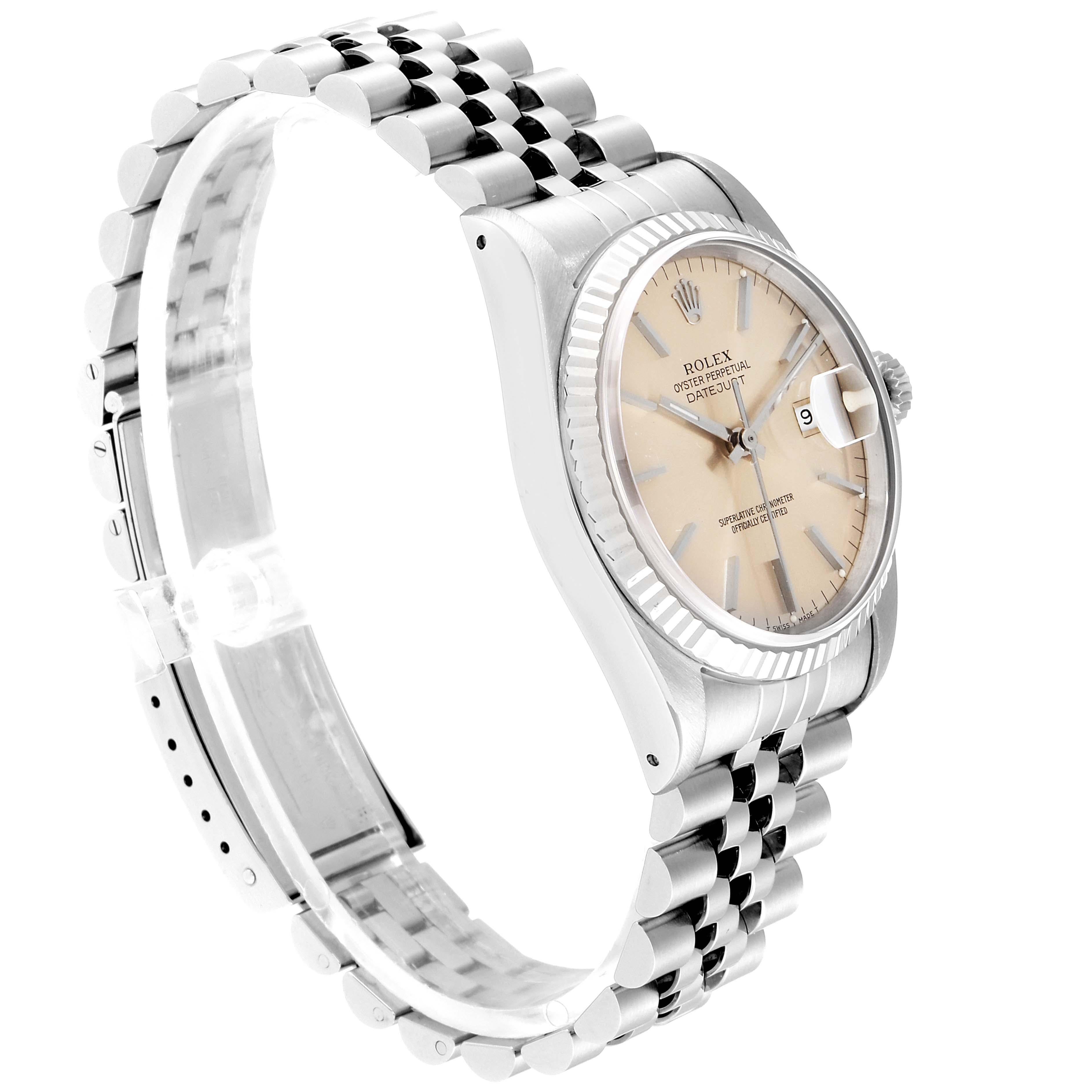 Rolex Datejust Jubilee Bracelet Steel White Gold Men's Watch 16234 1