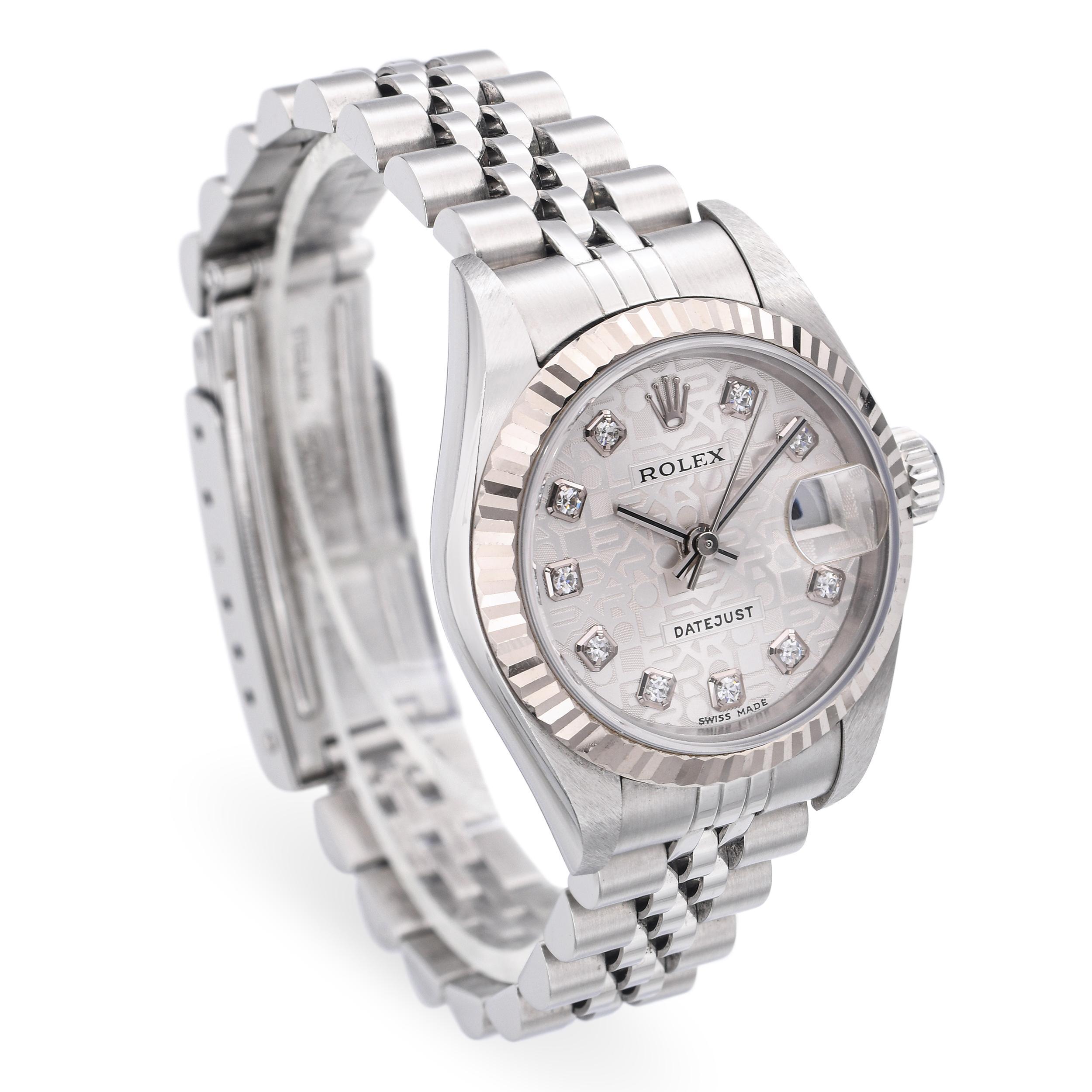 Rolex Datejust Jubilee Esfera Diamante Acero Oro Blanco Reloj Señora Ref. 79174 en venta 3