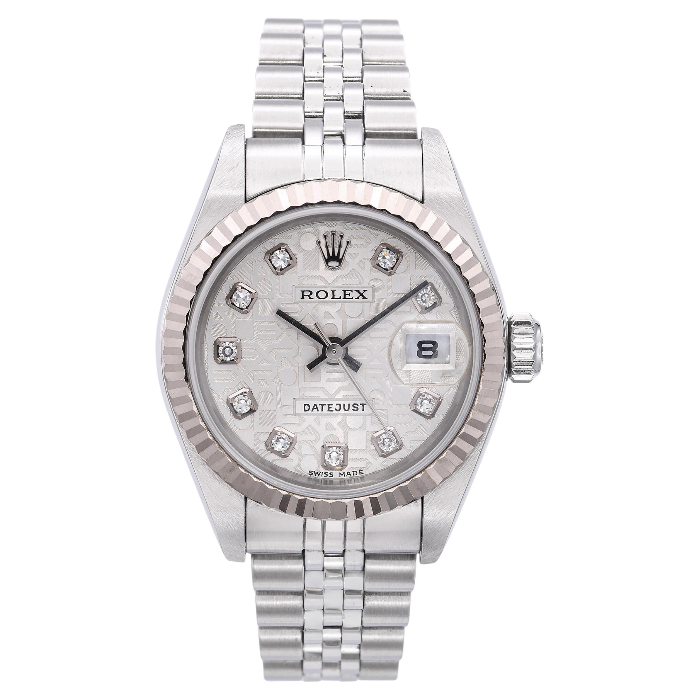 Rolex Datejust Jubilee Esfera Diamante Acero Oro Blanco Reloj Señora Ref. 79174