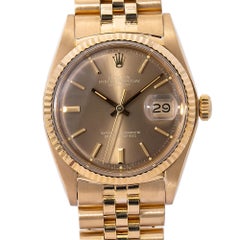 Rolex Datejust Jubiless 1601 Vintage 18k Yellow Gold Champagne Dial Men's