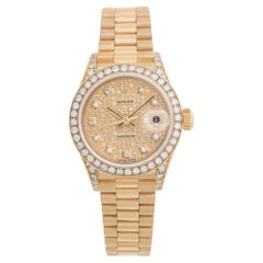 Rolex Datejust Ladies 18k Yellow Gold with Anniversary Dial, Ref. 69158