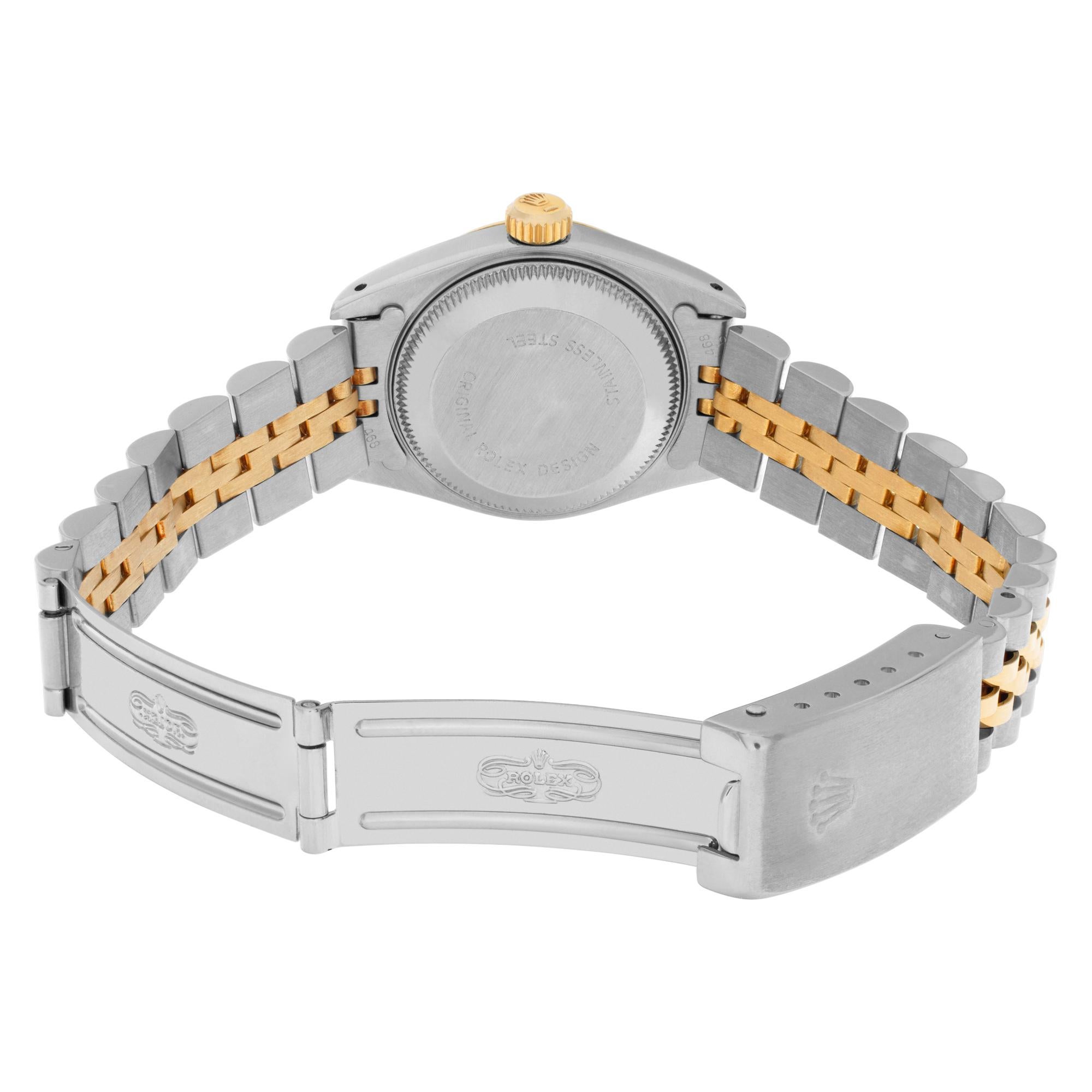 Rolex Datejust Ladies 2 Tone White Diamond Dial Ref. 69173 In Excellent Condition In Surfside, FL