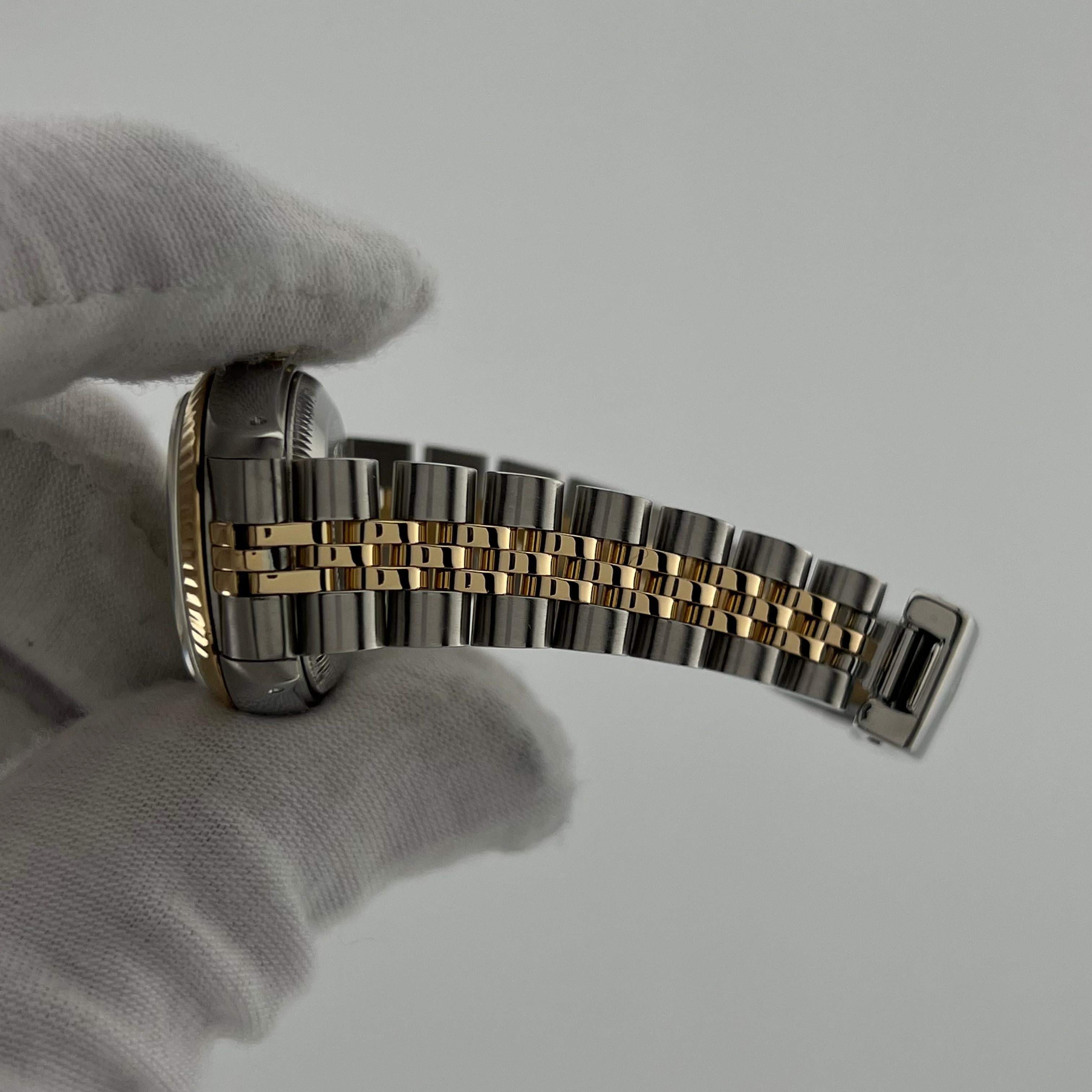 Rolex Datejust Damen 69173 26mm Champagner Wandteppich Zifferblatt 18k Gelbgold Stahl im Angebot 1