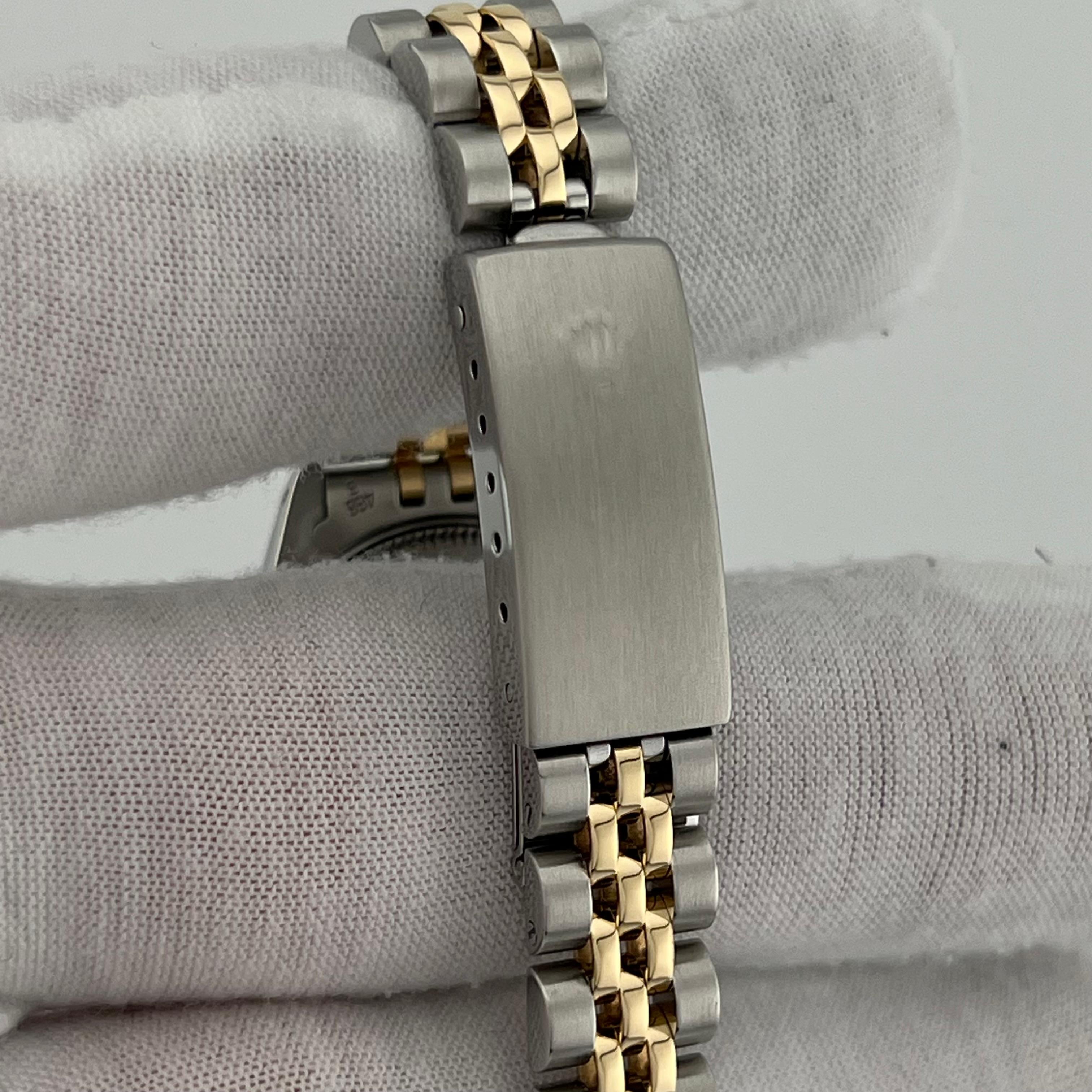 Rolex Datejust Damen 69173 26mm Champagner Wandteppich Zifferblatt 18k Gelbgold Stahl im Angebot 3