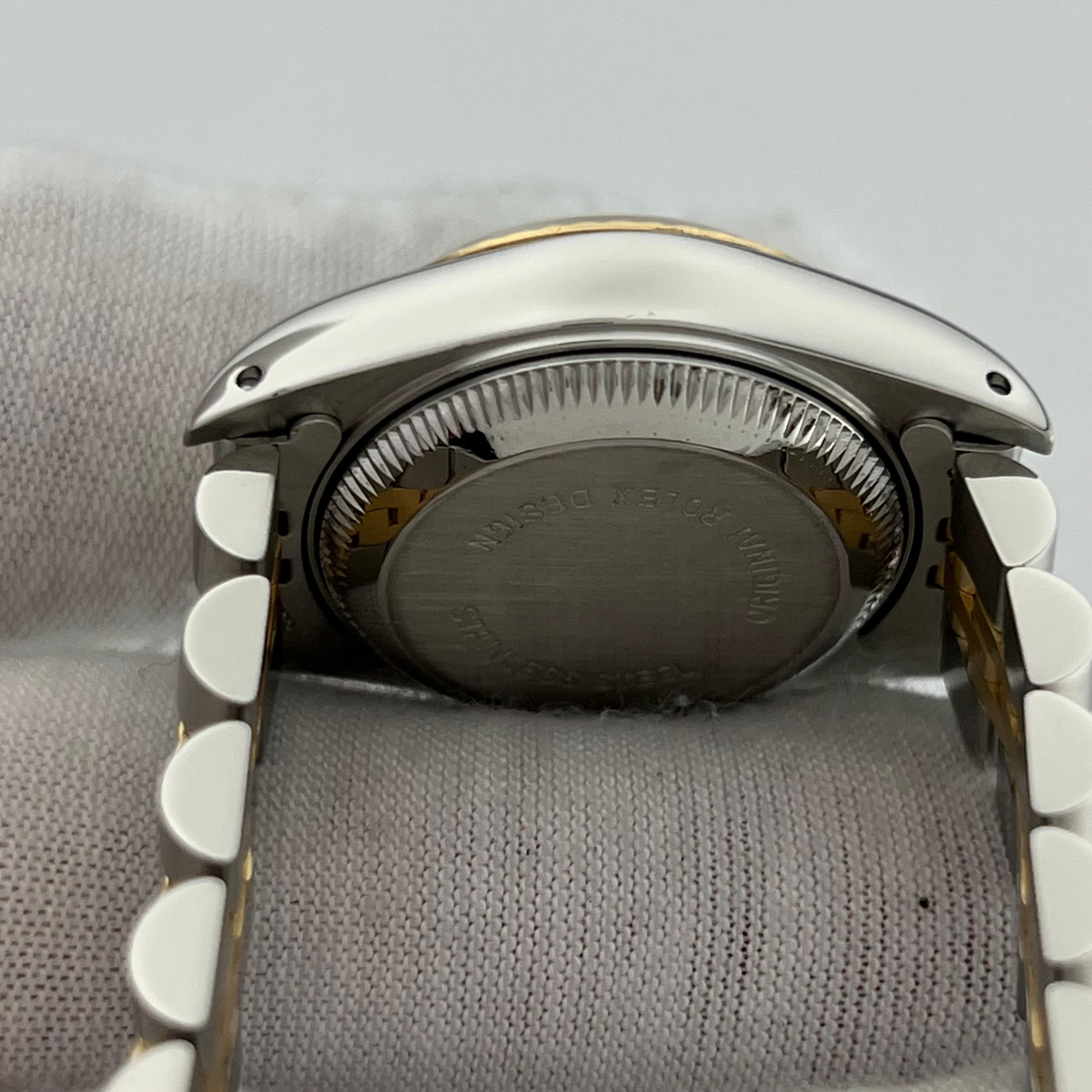 Rolex Datejust Damen 69173 26mm Champagner Wandteppich Zifferblatt 18k Gelbgold Stahl im Angebot 5