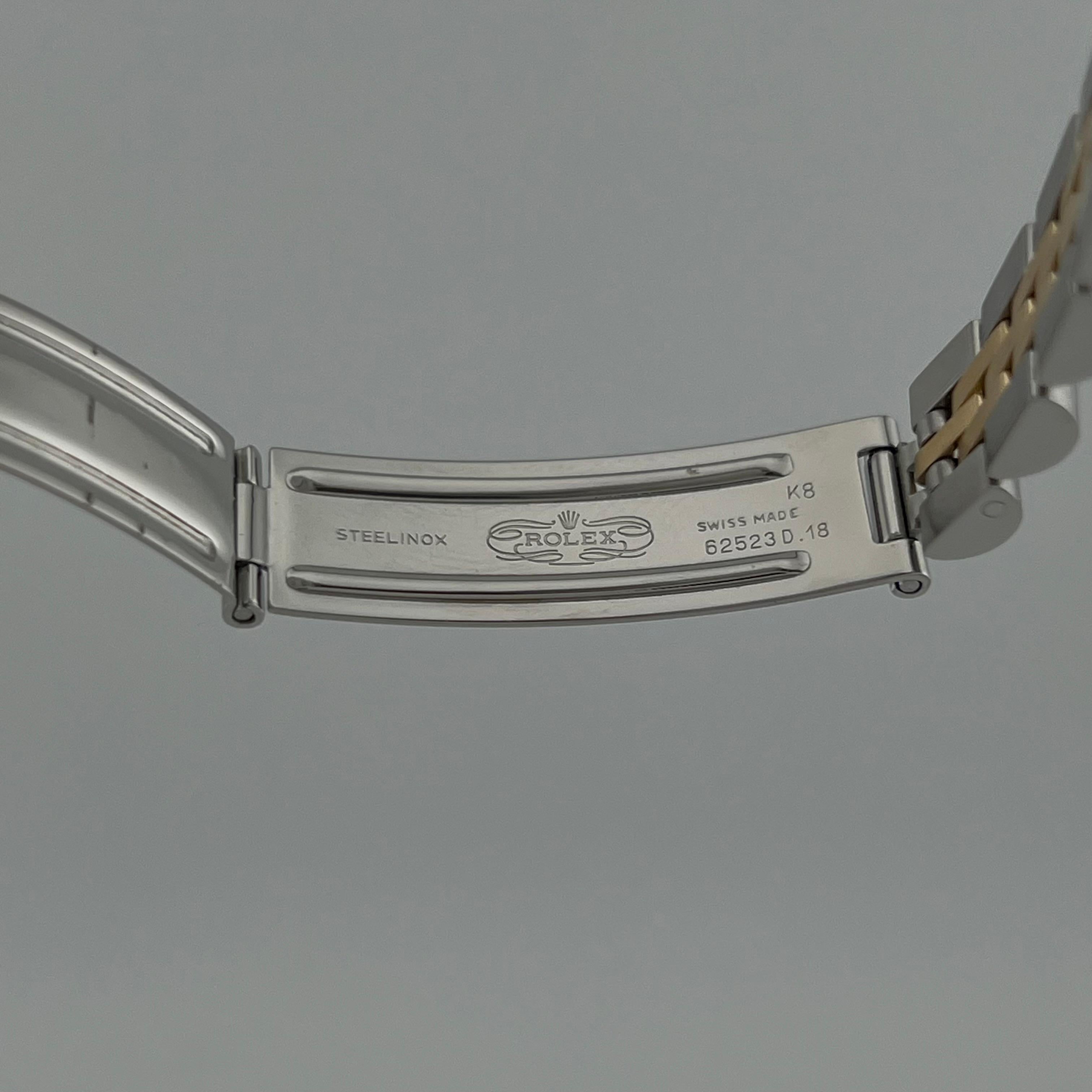 Rolex Datejust Damen 69173 26mm Champagner Wandteppich Zifferblatt 18k Gelbgold Stahl im Angebot 7